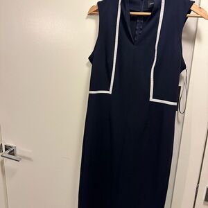 Donna Morgan Navy Dress with White Trim